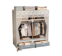 ZJTHY Closets Portables en Tissu Oxford avec Espace de Rideau Organisateur de Stockage de Sauvegarde pour Chambre à Coucher de placards de Garde-Robe Stable