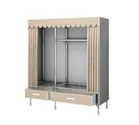 ZJTHY Closets Portables en Tissu Oxford avec Rideau Stable Portable Armoire de Garde-Robe Organisateur de l'organisateur Sauveillance Armoire pour Chambre à Coucher