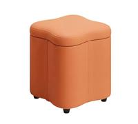 ZJTHY Cuir Ottomans avec Cadre en Bois Sauveau d'espace Pied Reste Poute avec Rangement Tabouret de Rangement à Haute résilience Ottoman