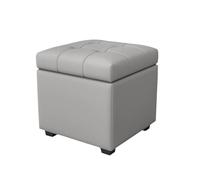 ZJTHY Cuir Ottomans avec Couvercle Foan High-Resilience Pootho Reste Reste de vanité carrée Grise en Peluche Robuste Pouf Grey
