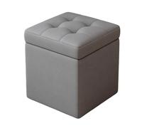 ZJTHY Fiber synthétique Ottomans avec Cadre en Bois à Haute résilience Rangement en Mousse Ottoman Sturdy Ottoman carré de Rangement