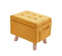 ZJTHY Fiber synthétique Ottomans avec Cadre en Bois Petit dortoir Ottoman Tabouret de Rangement Compact Tabouret