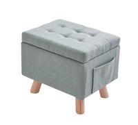 ZJTHY Fiber synthétique Ottomans avec Cadre en Bois Petit dortoir Ottoman Tabouret de Rangement Compact Tabouret