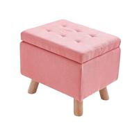ZJTHY Fiber synthétique Ottomans avec Cadre en Bois Petit dortoir Ottoman Tabouret de Rangement Compact Tabouret