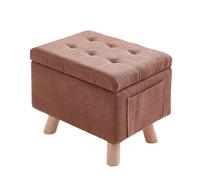 ZJTHY Fiber synthétique Ottomans avec Cadre en Bois Petit dortoir Ottoman Tabouret de Rangement Compact Tabouret