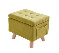 ZJTHY Fiber synthétique Ottomans avec Cadre en Bois Petit dortoir Ottoman Tabouret de Rangement Compact Tabouret