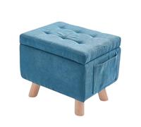 ZJTHY Fiber synthétique Ottomans avec Cadre en Bois Petit dortoir Ottoman Tabouret de Rangement Compact Tabouret
