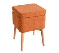 ZJTHY Fibre Blend Ottomans Ottoman de Rangement Lavable Amovible avec des Jambes en Bois tabourets de Repos de Pied de Rangement caché 12,9 x 18,5 Pouces