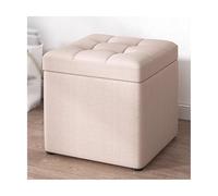 ZJTHY Lino Ottomans avec Cadre en Bois à Haute résilience tabourets de Pied en Mousse compacts tabourets Ottomans Courts