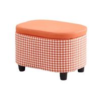 ZJTHY Lino Ottomans avec Cadre en Bois Rond Petit dortoir Ottoman avec Remplissage d'éponge hautement élastique