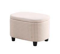 ZJTHY Lino Ottomans avec Cadre en Bois Rond Petit dortoir Ottoman avec Remplissage d'éponge hautement élastique