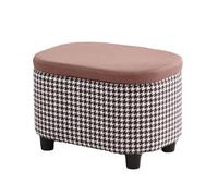 ZJTHY Lino Ottomans avec Cadre en Bois Rond Petit dortoir Ottoman avec Remplissage d'éponge hautement élastique