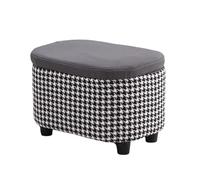 ZJTHY Lino Ottomans avec Cadre en Bois Rond Petit dortoir Ottoman avec Remplissage d'éponge hautement élastique