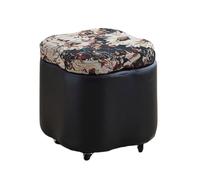 ZJTHY Mélange de Fibres Ottomans avec Cadre en Bois Force à Haute résilience Tabouret Ottoman Court Tabouret Compact Retro Ottoman rétro