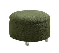 ZJTHY Mélange de Fibres Ottomans avec Cadre en Bois Forme Haute résilience Tabouret Ottoman Court avec poulie Tabouret de Pied de Rangement caché