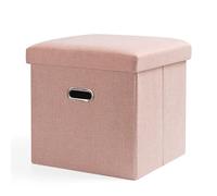ZJTHY Mélange de Fibres Ottomans Poldable Foot Reste Ottoman avec Rangement élégant Tabouret de Couleur Solide Sauve