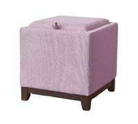 ZJTHY Mélanges de Fibres Ottomans avec Cadre en Bois Sponge à Rebond Haut Tabouret de Rangement Polyvalent