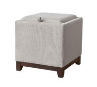 ZJTHY Mélanges de Fibres Ottomans avec Cadre en Bois Sponge à Rebond Haut Tabouret de Rangement Polyvalent