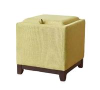 ZJTHY Mélanges de Fibres Ottomans avec Cadre en Bois Sponge à Rebond Haut Tabouret de Rangement Polyvalent