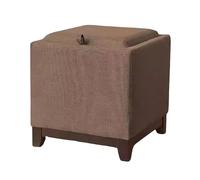 ZJTHY Mélanges de Fibres Ottomans avec Cadre en Bois Sponge à Rebond Haut Tabouret de Rangement Polyvalent