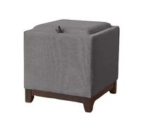 ZJTHY Mélanges de Fibres Ottomans avec Cadre en Bois Sponge à Rebond Haut Tabouret de Rangement Polyvalent