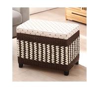 ZJTHY Ottomans de rotin avec Cadre en Bois Rectangulaire Pied Reste Ottoman Tapondé Petit dortoir Ottoman 27,5 x 14,9 Pouces
