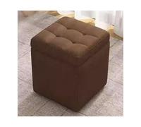 ZJTHY Ottomans en Lin avec Un Pouf carré à Cadre en Bois avec Une éponge hautement élastique Remplissage Multifonctionnel 11,8 x 13,7 Pouces