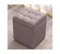 ZJTHY Ottomans en Lin avec Un Pouf carré à Cadre en Bois avec Une éponge hautement élastique Remplissage Multifonctionnel 11,8 x 13,7 Pouces