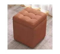 ZJTHY Ottomans en Lin avec Un Pouf carré à Cadre en Bois avec Une éponge hautement élastique Remplissage Multifonctionnel 11,8 x 13,7 Pouces