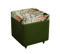 ZJTHY Ottomans mélangés en Fibre avec Tabouret de vanité en Mousse à Haute résilience à Cadre en Bois