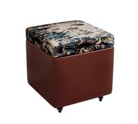 ZJTHY Ottomans mélangés en Fibre avec Tabouret de vanité en Mousse à Haute résilience à Cadre en Bois