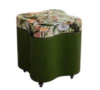 ZJTHY Ottomans mélangés en Fibre avec Tabouret de vanité en Mousse à Haute résilience à Cadre en Bois
