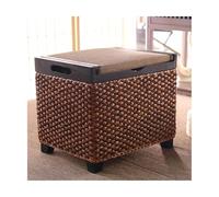 ZJTHY Paille Ottomans avec Cadre en Bois Rangement caché Pouteau de Pied de Pied selles de Pied Robustes tabourets de Rangement compacts
