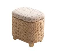 ZJTHY Paille Ottomans Rangement caché Pottoman Tabouret de Pied rétro Tabouret de Pied rétro Tabouret de Rangement Compact Potoman pour Le Salon