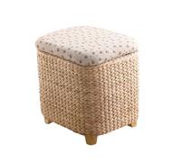 ZJTHY Paille Ottomans Rangement caché Pottoman Tabouret de Pied rétro Tabouret de Pied rétro Tabouret de Rangement Compact Potoman pour Le Salon