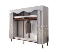 ZJTHY Penderie portable en coton avec rideau pour économiser de l'espace - Armoire à vêtements portable rapide et facile à assembler