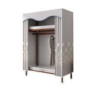 ZJTHY Penderie portable en coton avec rideau pour économiser de l'espace - Armoire à vêtements portable rapide et facile à assembler