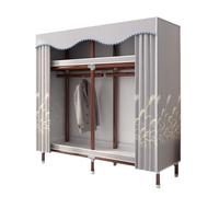 ZJTHY Penderie portable en coton avec rideau pour économiser de l'espace - Armoire à vêtements portable rapide et facile à assembler