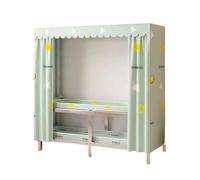 ZJTHY Penderie portable en polyester avec rideau pliable Armoire moderne pour organisateurs de placard et rangement
