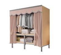 ZJTHY Penderie portable en polyester avec rideau pliable et portable avec 1 tringle de suspension