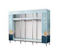 ZJTHY Placards portables en polyester avec rideau, grande capacité, organisateur de rangement, armoire solide pour chambre à coucher, salon