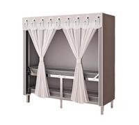 ZJTHY Placards portables en polyester avec rideau - Pliable - Armoire de rangement stable pour organiseurs de placard et rangement