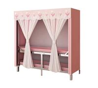 ZJTHY Placards portables en polyester avec rideau - Pliable - Armoire de rangement stable pour organiseurs de placard et rangement