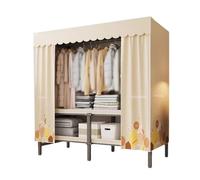 ZJTHY Placards portables en polyester avec rideau - Pliable - Grande capacité - Armoire de rangement portable