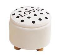 ZJTHY Polyester Ottomans avec Cadre en Bois à Haute résilience Sponge Pottes de Pied Rond ottomanes avec des Jambes compactes tabourets