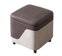ZJTHY Polyester Ottomans avec Cadre en Bois élégant Pied carré Poute-Ottoman avec Les Jambes Pouf en Peluche Compact 11,8 Pouces