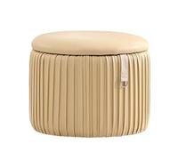 ZJTHY Polyester Ottomans avec Cadre en Bois Moderne Pouf Pouf Ottoman Vanité Robuste Tabouret de Rangement Compact Poute