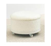 ZJTHY Pouf court en fibre mélangée avec cadre en bois haute résilience en mousse avec poulie de rangement caché
