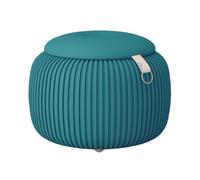 ZJTHY Pouf rond en cuir synthétique avec cadre en bois rembourré en mousse haute résilience 18,8 x 34,8 cm