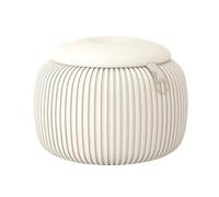 ZJTHY Pouf rond en cuir synthétique avec cadre en bois rembourré en mousse haute résilience 18,8 x 34,8 cm